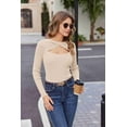 thumbnail image 4 of Zeagoo Sweaters for Women 2025 Knit Trendy Long Sleeve Lightweight Slim Fit Pullover Cutout Tops, 4 of 10