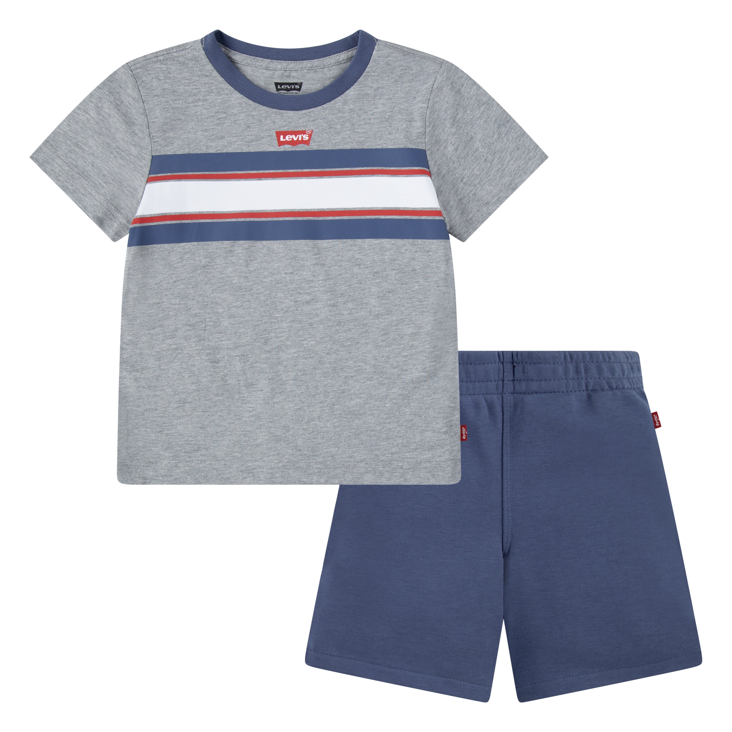 Levi's Boys Chest Stripe Logo Shirt & Short Set, 2T-4T