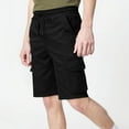 thumbnail image 6 of Eryao Black Big and Tall Men's Cargo Shorts Elastic Waist Casual Drawstring Shorts with Multi Pockets Summer Knee Length Beach Vacation Shorts,XXXL, 6 of 8