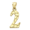thumbnail image 1 of 14k Solid Gold Nugget Number Two Necklace with 18" Rolo Chain, #2 Gold Charm Pendant Jewelry for Numerology, Sports Gifts for Him and Her, 1 of 5