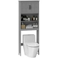 thumbnail image 1 of kleankin Armoire de Rangement au-Dessus de la Toilette avec Tablette Ajustable, Gris, 1 of 10
