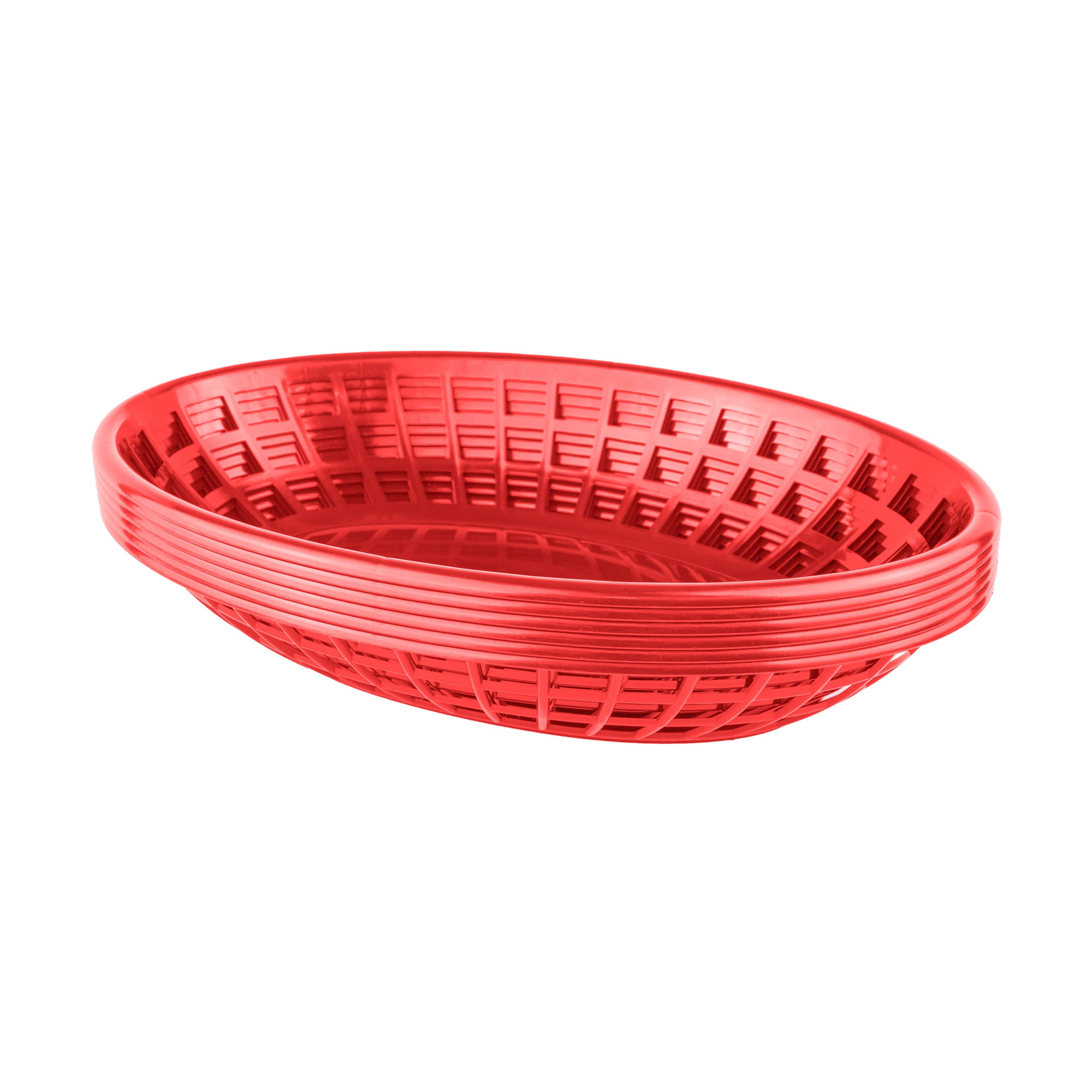 Hot Dog Burger Fries Set of 8 Red / Black Plastic Baskets: Deli Onion Rings 