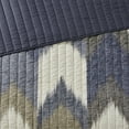 thumbnail image 6 of INK+IVY King/Cal King Cotton All Season Quilt Set 3-Piece Ikat Chevron Print Breathable Coverlet Set, Navy, 6 of 8
