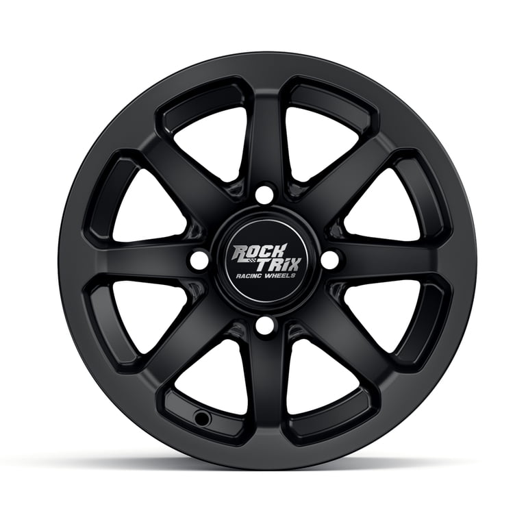 4 Lug Rims RockTrix RT103 14in ATV Wheels 4x110 - Matte Black Rims For ...