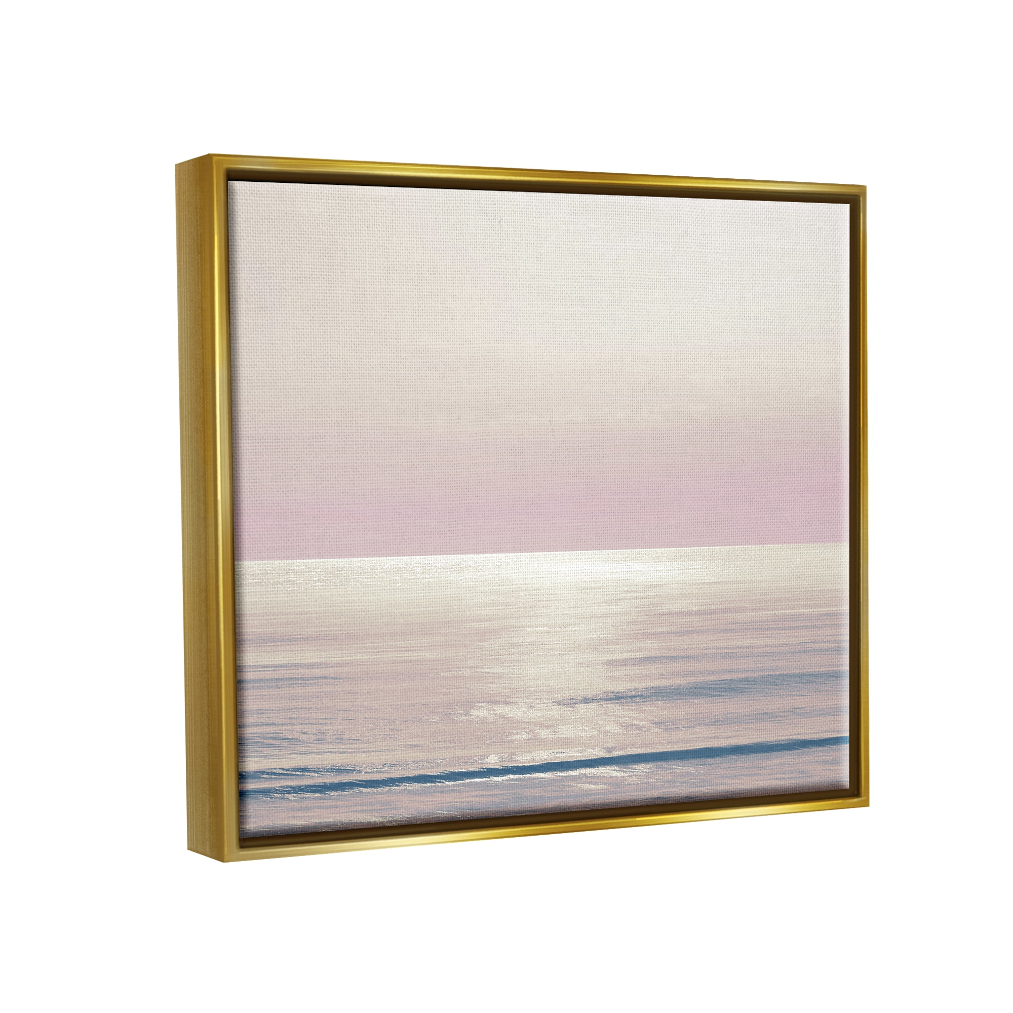 Stupell Industries Pastel Ocean Horizon Landscape Photography Gold Floater Framed Canvas Art Print Wall Art, 31 x 25