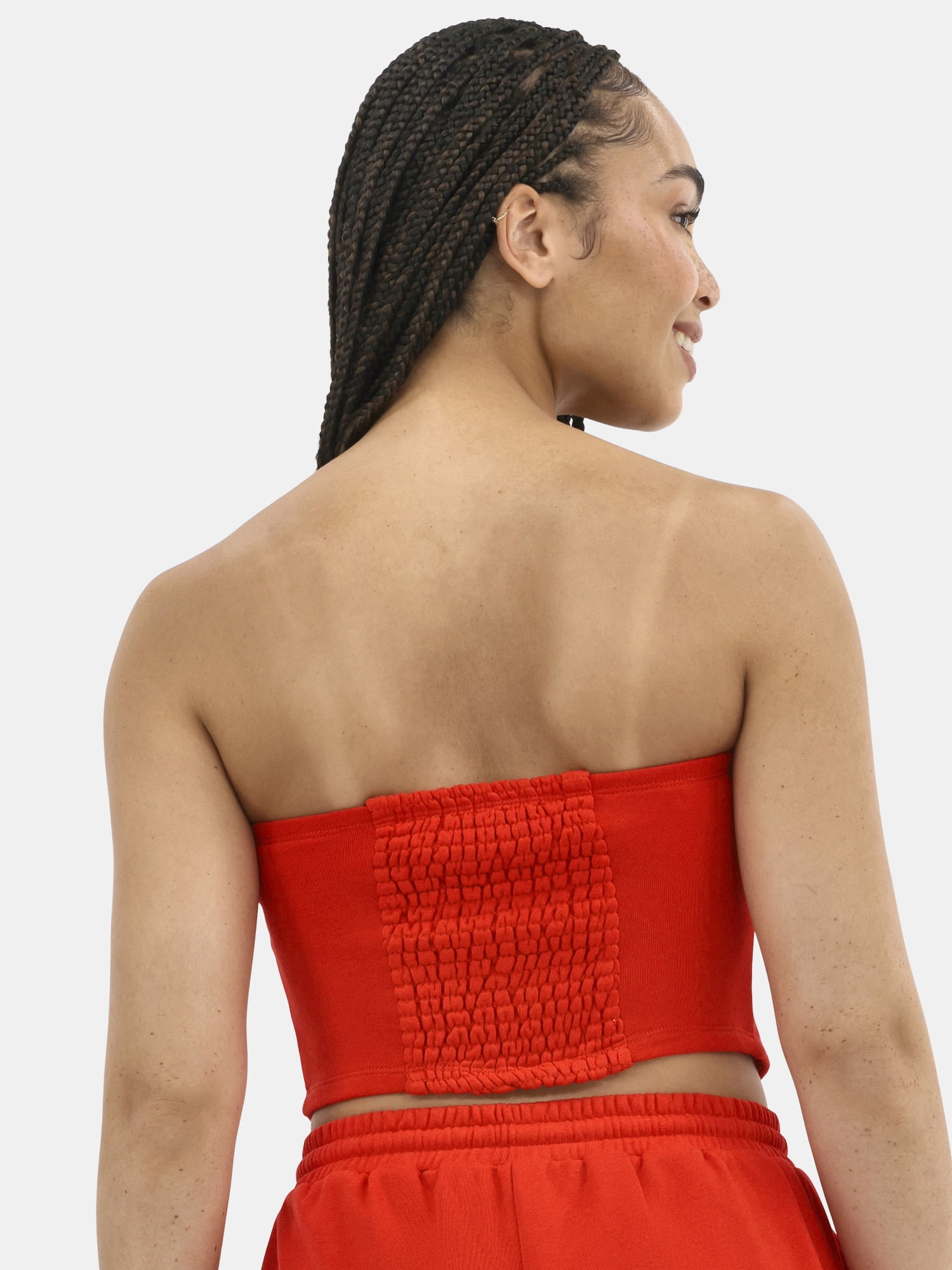 No Boundaries French Terry Tube Top and Shorts Set, 2-Piece, Women's