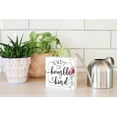 thumbnail image 4 of Stay Humble Kind White Floral Splash 5 x 5 Wood Tabletop Sign Plaque, 4 of 4