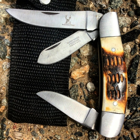 8.5" The Bone Edge Practical Tri- Pocket Knife
