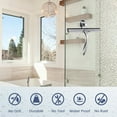 thumbnail image 3 of Shower Squeegee Clear Glass Wall Cleaner Stainless Steel with Suction Storage Hook -10'', Chrome, 3 of 6