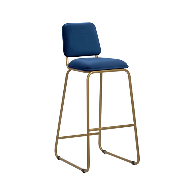 Banco alto Gaona dorado Estilo Retro Color Azul Gaia Herbs Gaona
