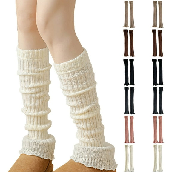 QLEICOM Leg Warmers,Socks for Women,Women's Comfortable Socks and Leg Warmers Set for All-Day Calf Protection and Warmth Knit Footwear Collection Includes Cozy Toe Covers and Ankle Socks Khaki