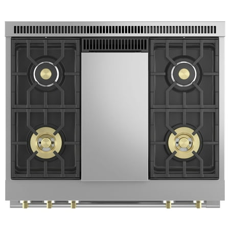 Monogram - 5.7 Cu. Ft. Freestanding Dual Fuel Convection Range with Self-Clean and 4 Burners - Stainless steel