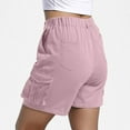 thumbnail image 6 of Shorts for Women Summer Casual Elastic High Waisted Solid Color Cargo Elastic Waistband Comfort Flowy Shorts with Pockets S-2XL, 6 of 8
