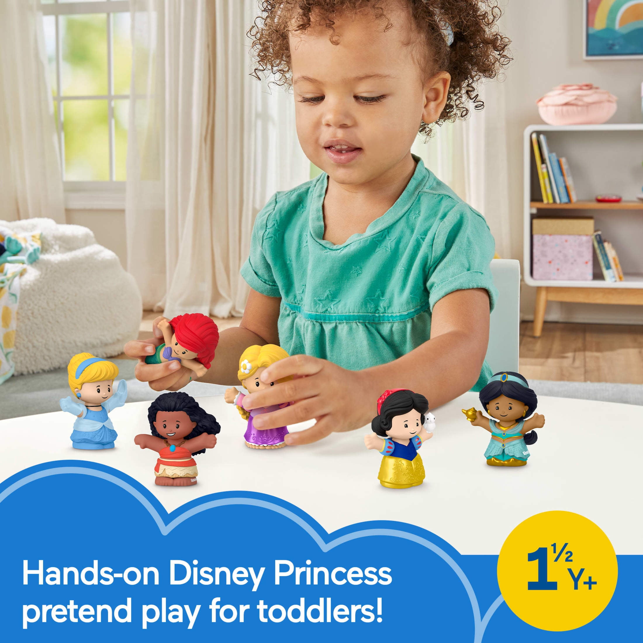 Fisher-Price Little People Disney Princess Figure Pack, 6 Characters for Toddlers & Kids
