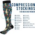 thumbnail image 4 of 1 Pair Parrots Pattern Compression Socks 20-30mmHg Knee High Women Socks Tube Athletic Stockings for Men Sport Soccer Running Cycling Medical Nurse Winter Travel Gift, 4 of 7