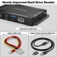 thumbnail image 3 of Hard Drive Reader IDE SATA to USB 3.0 + USB C Adapter,3in1 Ultra Data Retrieval Converter Kit with 12V/2A Power Supply for Internal 2.5'' SSD 3.5'' HDD IDE SATA Blu-ray Drive, 3 of 9