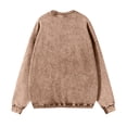 thumbnail image 4 of Domuza Mens Acid Wash Crewneck Sweatshirt, Vintage Long Sleeve Pullover, Loose Fit Streetwear Top - Coffee S, 4 of 5