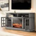 thumbnail image 6 of CHITOOMA 1400W Electric Fireplace TV Stand TV Console with 23″ Fireplace for up to 75 inch TVs with Adjustable Shelves,Grey, 6 of 9