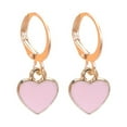 thumbnail image 6 of GHSOHS Cute Trendy Love Heart Dangle Earrings for Women Sweet Pink Pendant Hoop Earrings Party Jewelry Birthday Valentines Day Gift Pink, 6 of 6