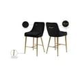 thumbnail image 2 of Meridian Furniture Owen 28"H Velvet Bar Stool in Black (Set of 2), 2 of 5