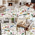 thumbnail image 6 of Spring Floral Area&nbsp;Rug 5x7ft Gradient Pink Flowers Pair Birds Romantic Farmhouse Non-Slip&nbsp;Washable Square&nbsp;Rugs Soft Felt Indoor Floor Mat for Bedroom Kitchen Living Room Bathroom, 6 of 9