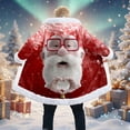 thumbnail image 2 of Funny Christmas Long Cardigan For Men Hoodies Santa Claus Xmas White Faux Fur Trim Warm Hooded Coat With Pocket, 2 of 4
