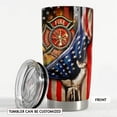 thumbnail image 3 of Personalized Tumbler for Firefighter with Customize Name American Fireman 20oz Tumbler with Lid Gift for Man Father, 3 of 6