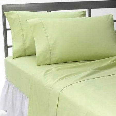 Fits Upto 20 inches Extra Deep Pocket Solid Pattern 1200 Thread Count Exceptional Bedding Sheets -1 Flat, 1 Fitted & 2 Pillow Cases 100% Egyptian Cotton (Queen, Sage)