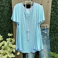 thumbnail image 2 of USSUMA Women's Summer Tops Casual Short Sleeve Round Neck Polka Dots T-Shirt Tunic Tops Loose Fit Blouse Shirts, 2 of 4