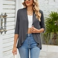 thumbnail image 6 of Baberdicy Cardigan Sweater Ladies Fashion Casual Solid Color Three Quarter Sleeve Sleeve Cardigan Short Small Coat Women's Cardigans Grey, 6 of 9