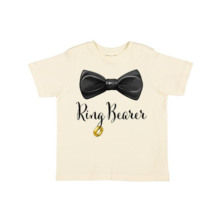 

Inktastic Ring Bearer- Black Bow Tie Gift Toddler Boy Girl T-Shirt
