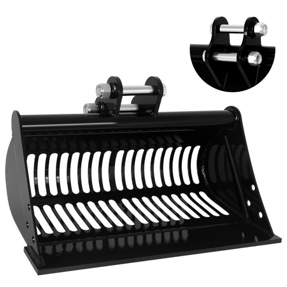 2 Ton Mini Excavator Attachments Strong tooth, Excavator Bucket With Removable Bucket, Filtering and Sorting Materials, Rocks, Brushes, Large Debris