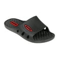 thumbnail image 2 of Shocked Soft Footbed Sport Slipper Slide Sandals, Black/ Red (Boys'), 2 of 7