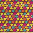 thumbnail image 1 of Abstract Fabric by the Yard, Fun Pattern with Colorful Geometric Star Shapes and Triangles Repetition, Decorative Upholstery Fabric for Sofas and Home Accents, Multicolor by Ambesonne, 1 of 4