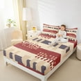 thumbnail image 5 of Feelyou Teens Vintage Abstract Twin Sheet Sets, Fashion Polkadots Stripes Twin Fitted Sheet, Bruch Artwork Flat Sheet, Luxury Bedroom Decor, 3-Piece, 5 of 8