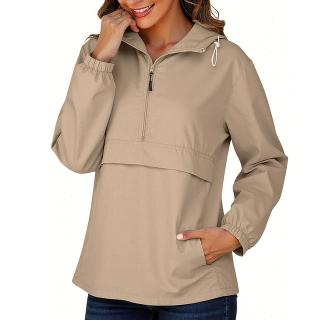 Ailaofu Imperméable Compressible pour Femmes, Veste de Pluie Légère, Coupe-Vent pour Course Cyclisme Randonnée