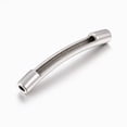 thumbnail image 2 of 2pcs Tarnish Resistant 304 Stainless Steel Tube Beads Curved Tube Noodle Beads Curved Tube Stainless Steel color 40x5mm Hole: 3mm, 2 of 3