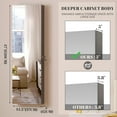 thumbnail image 3 of Vlsrka 47.2" LED Grey Jewelry Mirror Cabinet,Wall/Door Mounted Jewelry Armoire Organizer with Full-Length Mirror, Large Capacity Storage Hanging Cabinet, 4 Drawers, 5 Shelves, Built-in Lighted Mirror, 3 of 7
