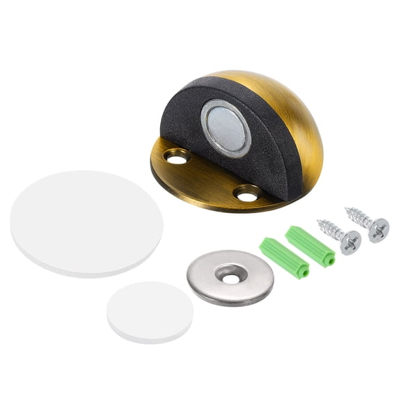 Magnetic Door Stopper Catch, 1 Pack Stainless Steel Floor Door Stops, Brass Tone