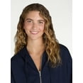 thumbnail image 3 of Time and Tru Women's and Women's Plus Zip Up Fleece Jacket with Hood, Sizes XS-4X, 3 of 5
