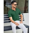 thumbnail image 4 of Polo COOFANDY para hombre, corte ajustado, manga corta, verde, 4 of 7