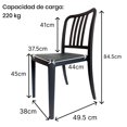 thumbnail image 2 of Fohfurniture FOH Set de 4 Sillas para Jardín y Terraza, Sillas Apilables para Exterior e Interior con Marco de Aluminio, Soporta 220 kg, Sin Montaje, 2 of 8