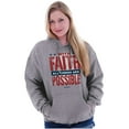 thumbnail image 4 of With Faith All is Possible Christian Hoodie Sweatshirt Women Men Brisco Brands S, 4 of 6