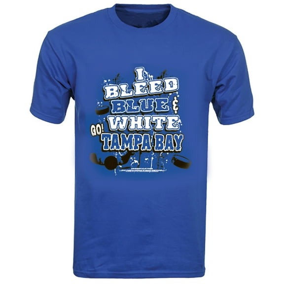 Tampa Bay Hockey "I Bleed Blue, Black & White GO Tampa Bay!" T-Shirt