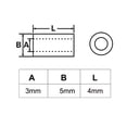 thumbnail image 2 of Unique Bargains 110pcs 3x5x4mm Nylon Straight Insulating Tube PCb Pillar Standoff Spacer, 2 of 4
