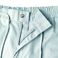 thumbnail image 4 of Mens Linen Shorts Casual Elastic Waist Drawstring 7 inch Inseam Shorts Stretch Summer Beach Wear Lightweight Light Blue 2XL, 4 of 5