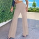 thumbnail image 4 of ICHUANYI Clearance Fashion Women Comfortable Solid Color Leisure Pants High Waist Pants(Khaki, L) ICHUANYI WER2023081207492, 4 of 7