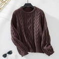 thumbnail image 6 of VISALY Pullover Crewneck Sweatshirt Knit Sweater Cable Knit Sweaters for Women Casual Knit Pullover Sweater Long Sleeves Jumper Tops Crochet Sweaters Women Pullover Sweaters Sweatshirts Red One Size, 6 of 6