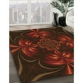 thumbnail image 3 of Ahgly Company Tapis Rond Lavable en Machine Intérieur Transitionnel Rouge Brun, 3 Pieds Rond, 3 of 7