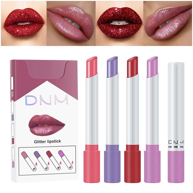 FcBaudy Rouge à Lèvres pour Femmes, Encre à Lèvres, Brillant à Lèvres Quatre Ensembles de Rouges à Lèvres Mat Polarisé Changement de Température Brillant à Lèvres Velours Rouge à Lèvres Mat